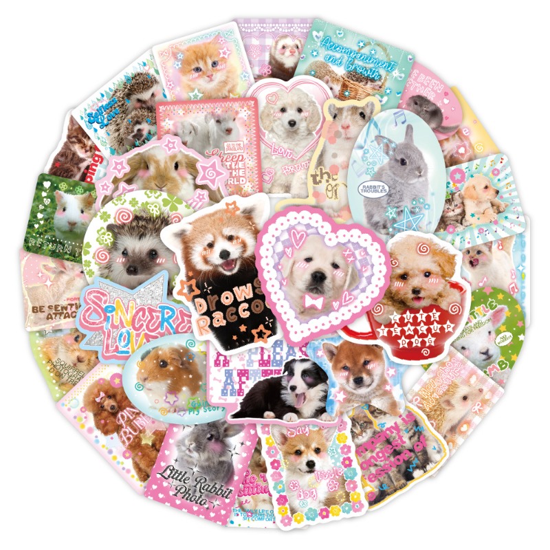 Vintage Fashion Magazine - 50 ピース/セットかわいいファッションスクラップブックジャーナルステッカーかわいい本物の動物電話ケースギター荷物デカール DIY 装飾デカールキッズギフト