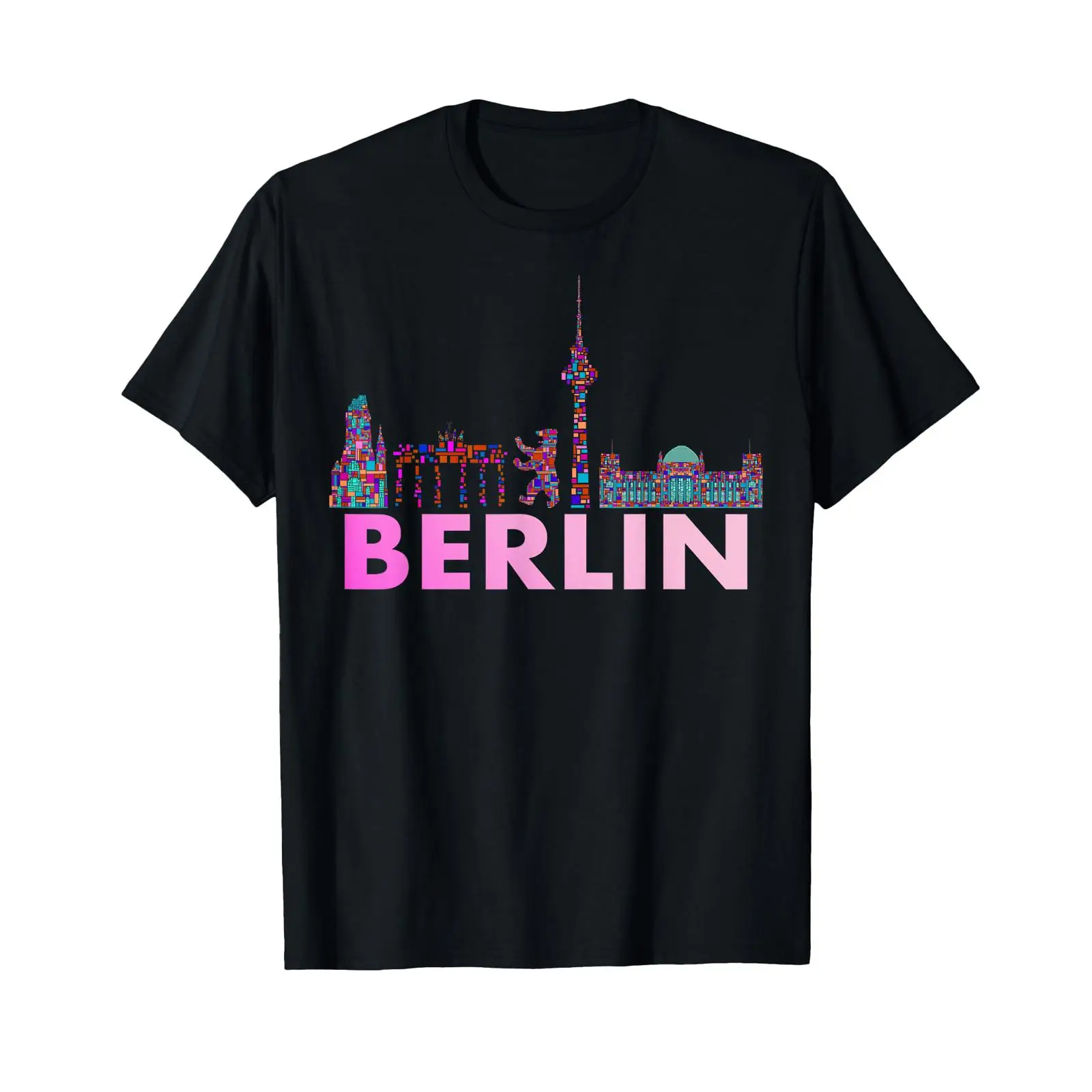 Vintage Fashion Berlin - ベルリンデザインのクマ柄Tシャツ。ヴィンテージ風のウォッシュ加工が施され、普段使いに最適。通気性が良く、スタイリッシュで、どんなファッションにも合わせやすく、快適な着心地。グラフィックデザイン。