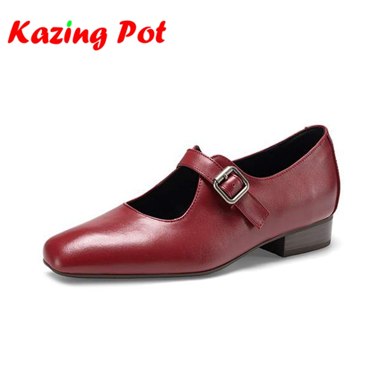 Vintage Fashion Style - Krazing Pot フルグレインレザー ラウンドトゥ ローヒール ヴィンテージ