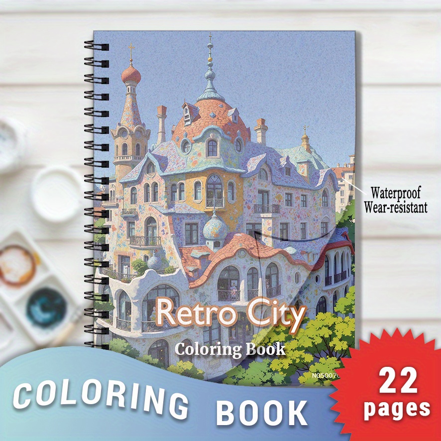 Vintage Fashion Coloring Book - レトロシティ塗り絵ブック - 8.3×11.2インチ、22ページ。 ヴィンテージをテーマにしたリラクゼーション、ノスタルジックな落書き、ホリデーギフトに最適です。