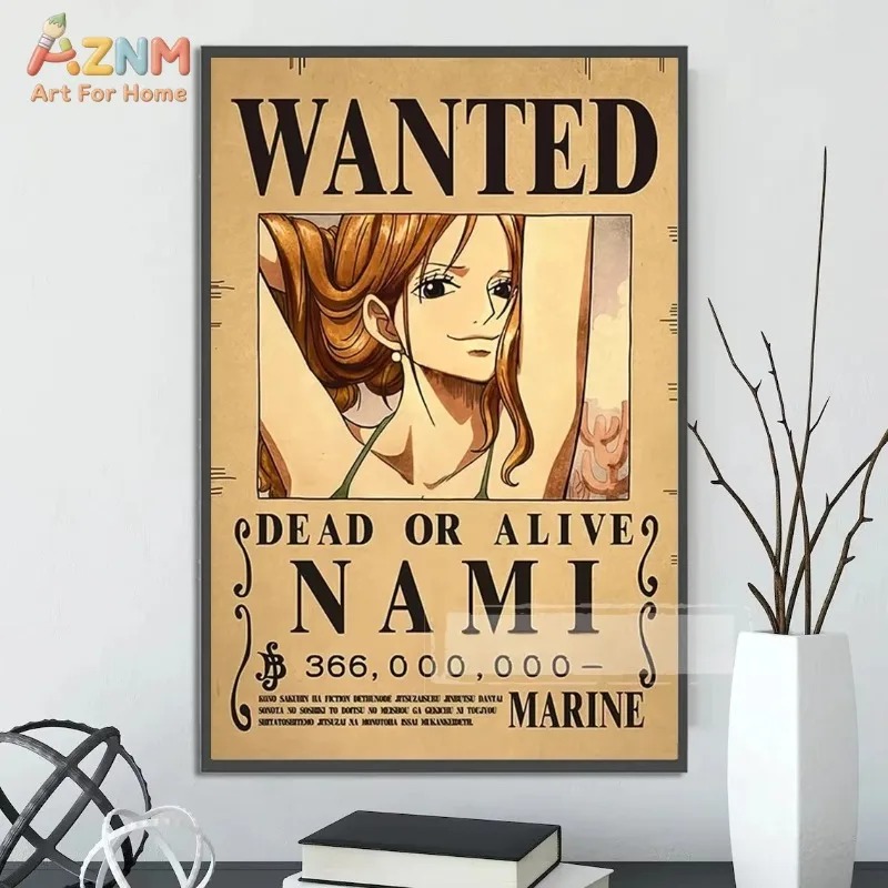 AZNM ワンピース ルフィ ギア5 指名手配画 キャンバス - Vintage Fashion Wall Art のレビューと価格