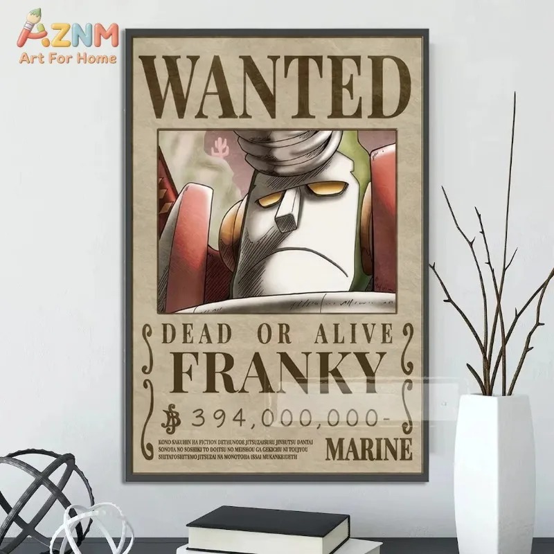 AZNM ワンピース ルフィ ギア5 指名手配画 キャンバス - Vintage Fashion Wall Art のレビューと価格