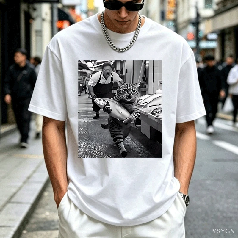 面白いTシャツ、メンズ、レディース、半袖、ヴィンテージ風、猫 - Vintage Fashion Market のレビューと価格