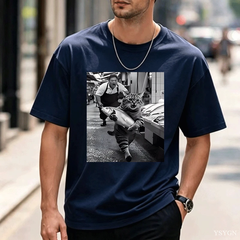 面白いTシャツ、メンズ、レディース、半袖、ヴィンテージ風、猫 - Vintage Fashion Market のレビューと価格