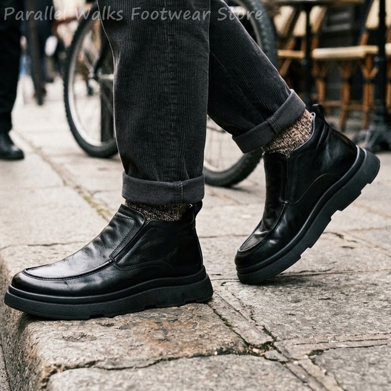 厚底のチェルシーブーツ、メンズ、ヴィンテージ風、モカシンタイ - Vintage Fashion For Men のレビューと価格