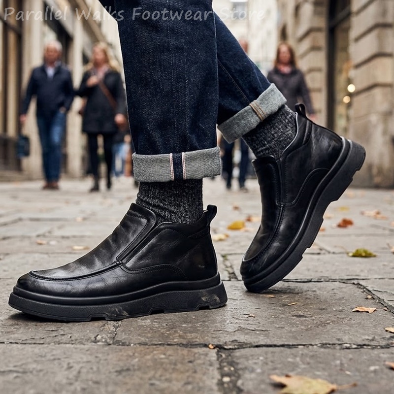 厚底のチェルシーブーツ、メンズ、ヴィンテージ風、モカシンタイ - Vintage Fashion For Men のレビューと価格