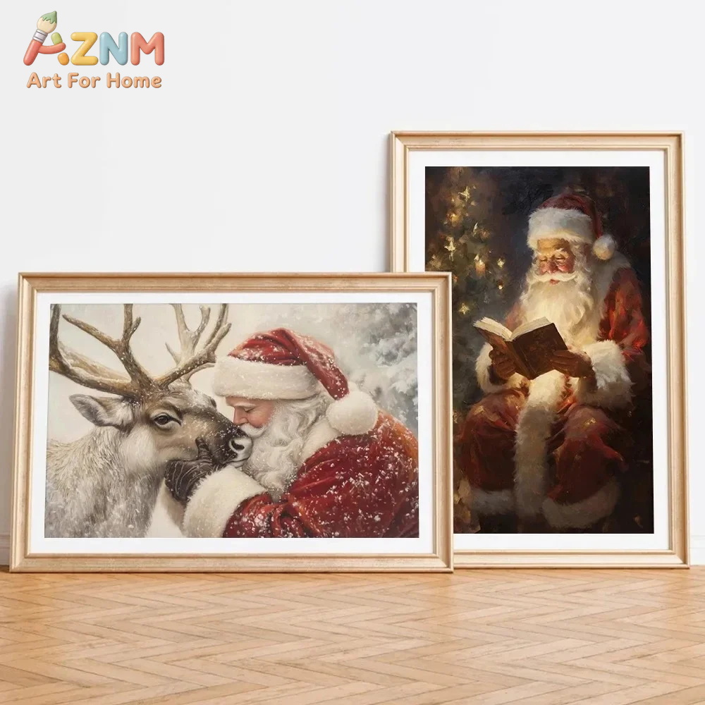 ヴィンテージクリスマスポスタープリント リビングルーム用 冬 - Vintage Fashion Wall Art のレビューと価格