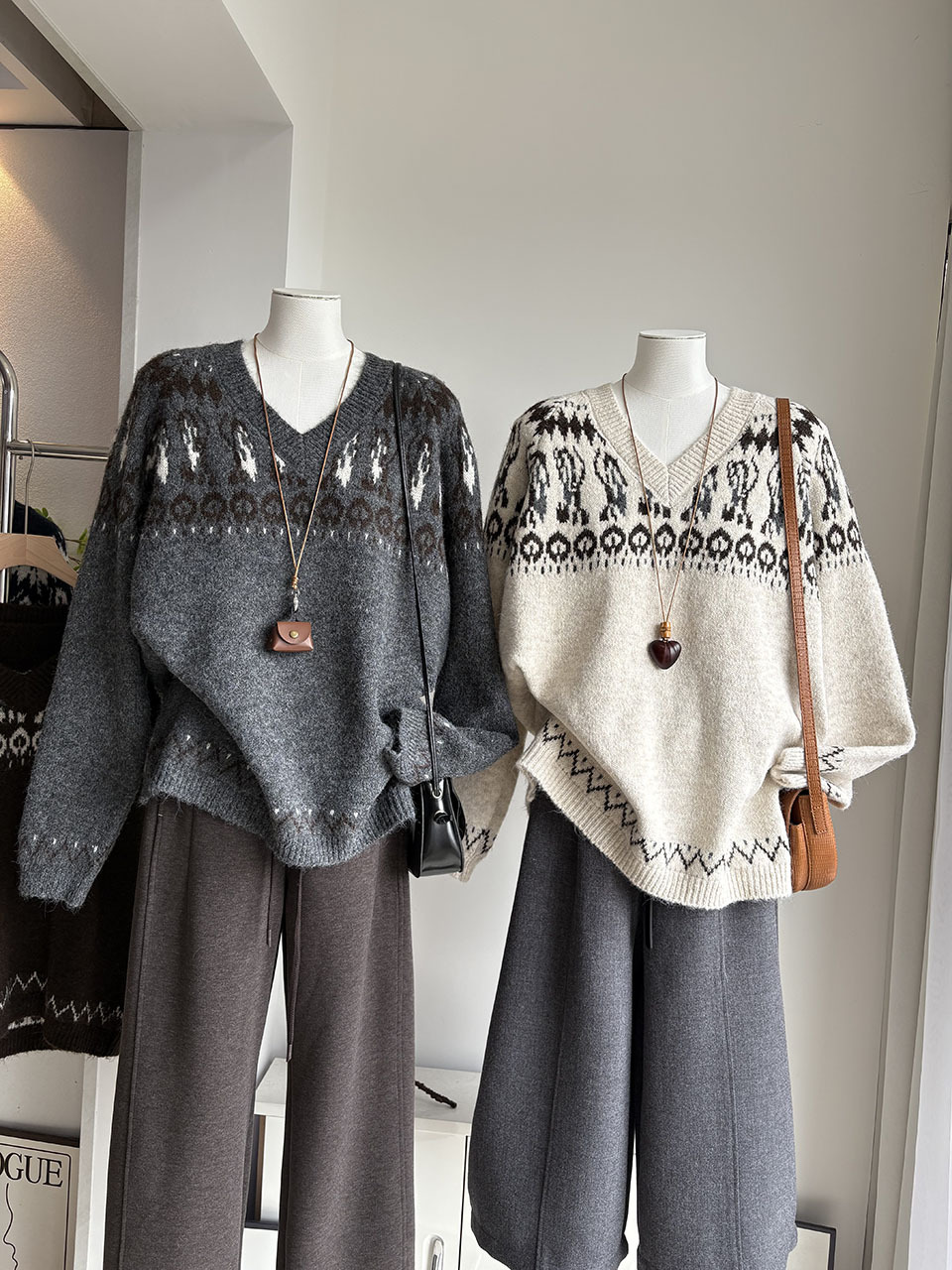 レディース クリームベージュ ヴィンテージ フェアアイル ジ - Vintage Fashion Faire のレビューと価格