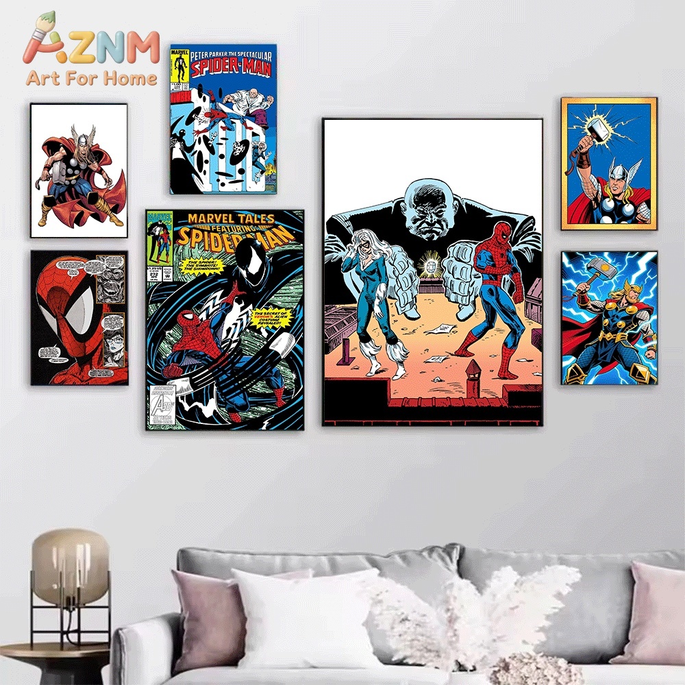 素晴らしいスパイダーマンのヴィンテージコミックカバーをキャン - Vintage Fashion Wall Art のレビューと価格