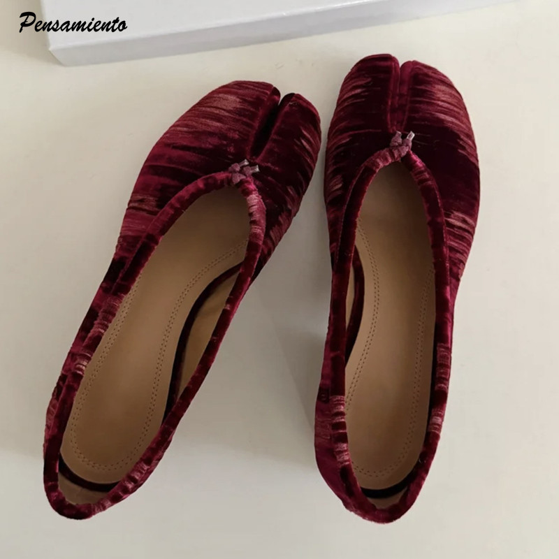 ファッションプリーツデザイナーフランネルスプリットトゥ女性用 - Vintage Fashion Style のレビューと価格