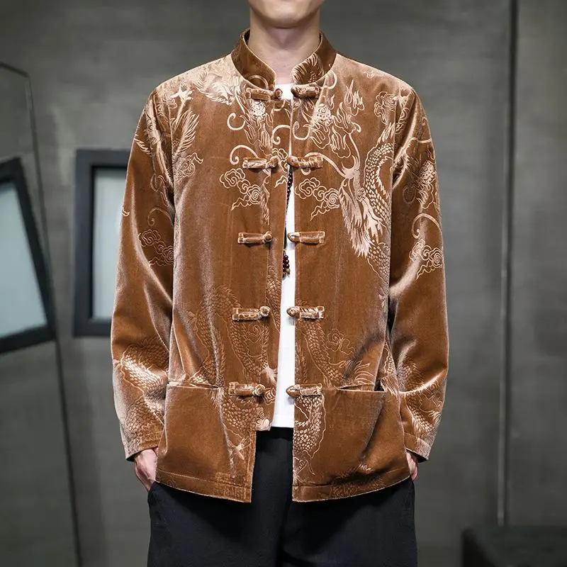 男性用の伝統的な中国のタングスーツ、タイチの制服、中国のカジ - Velvet Blazer Vintage のレビューと価格