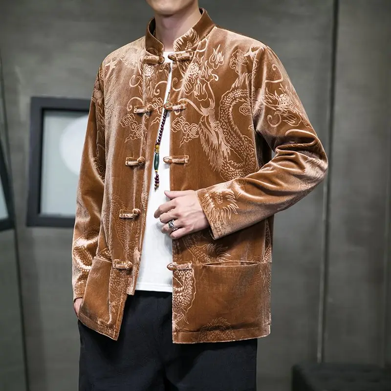 男性用の伝統的な中国のタングスーツ、タイチの制服、中国のカジ - Velvet Blazer Vintage のレビューと価格