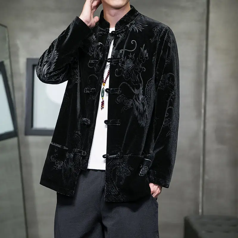 男性用の伝統的な中国のタングスーツ、タイチの制服、中国のカジ - Velvet Blazer Vintage のレビューと価格