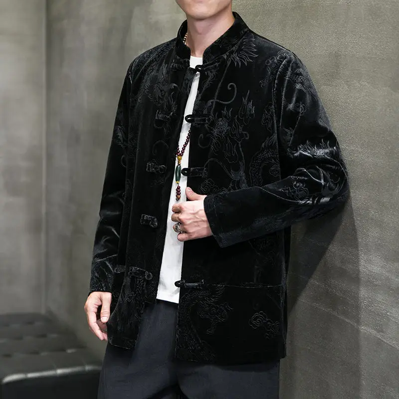 男性用の伝統的な中国のタングスーツ、タイチの制服、中国のカジ - Velvet Blazer Vintage のレビューと価格