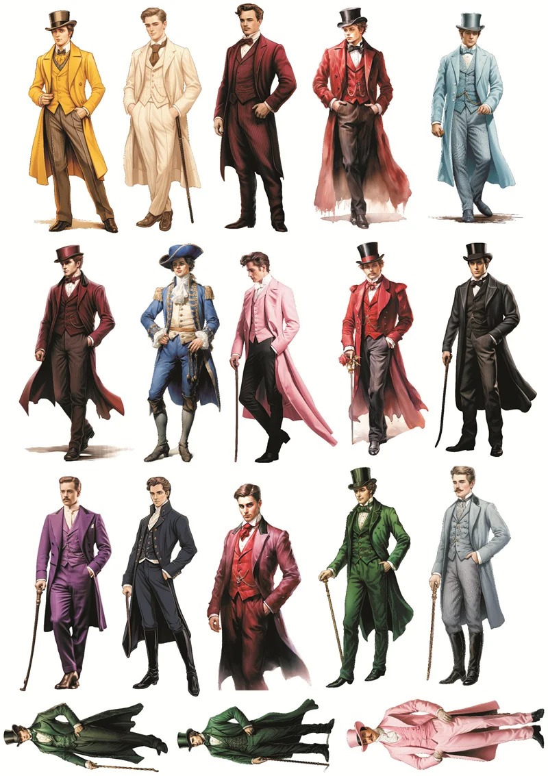 かわいいビクトリア朝時代の服装紳士ステッカー自作ファッション - Vintage Fashion Magazine のレビューと価格