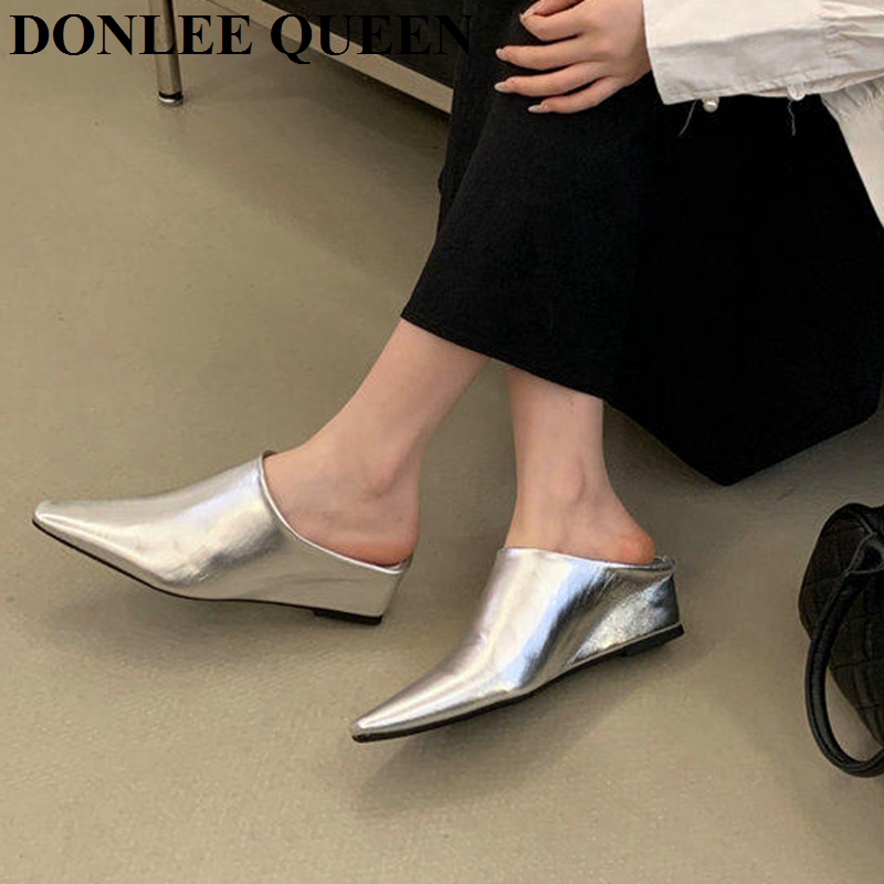 女性ファッションクローズトゥミュールスリッパ女性スクエアトゥ - Vintage Fashion Style のレビューと価格