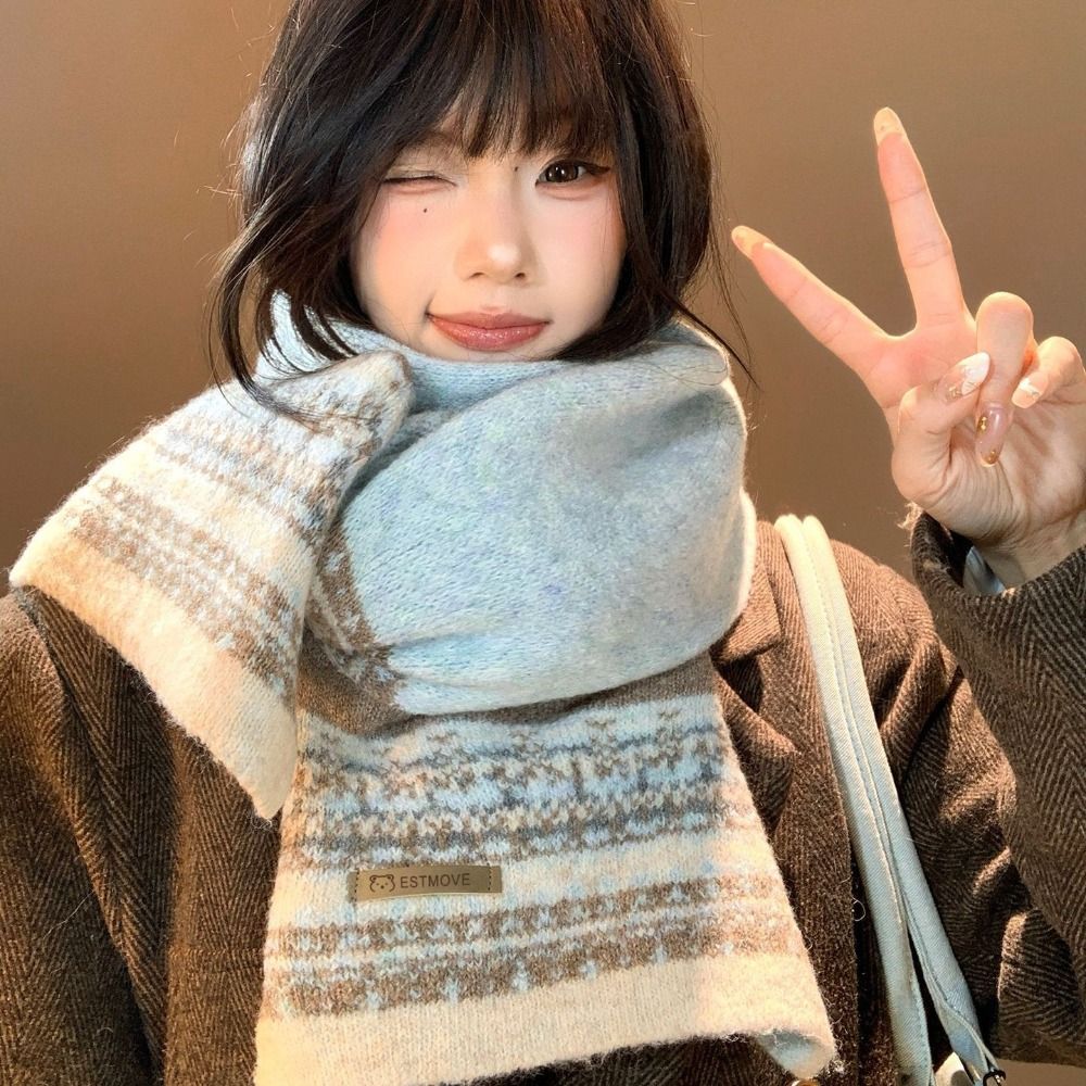 新しいフェアアイル柄パッチワークスカーフ、厚手で保温性のある - Vintage Fashion Faire のレビューと価格