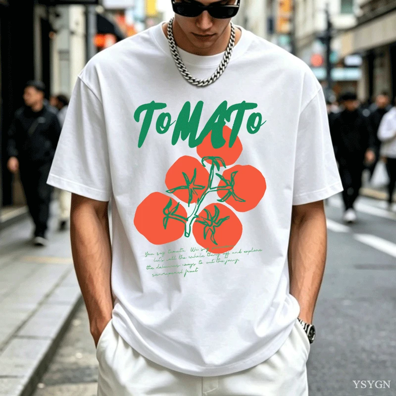 トマト柄Tシャツ、夏の庭をテーマにしたTシャツ、メンズ、レデ - Vintage Fashion Market のレビューと価格