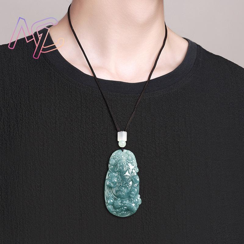 ミャンマー翡翠富の神ペンダントネックレスファッションアクセサ - Vintage Fashion のレビューと価格