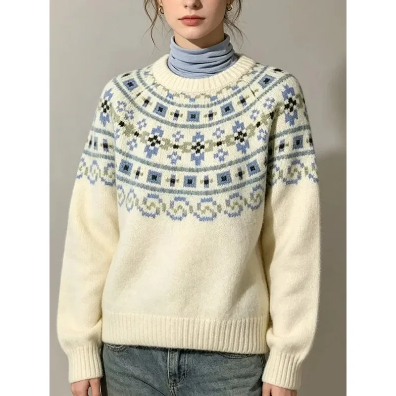 ヴィンテージ風フェア・アイル柄のジャガード織り、女性用プルオ - Vintage Fashion Faire のレビューと価格