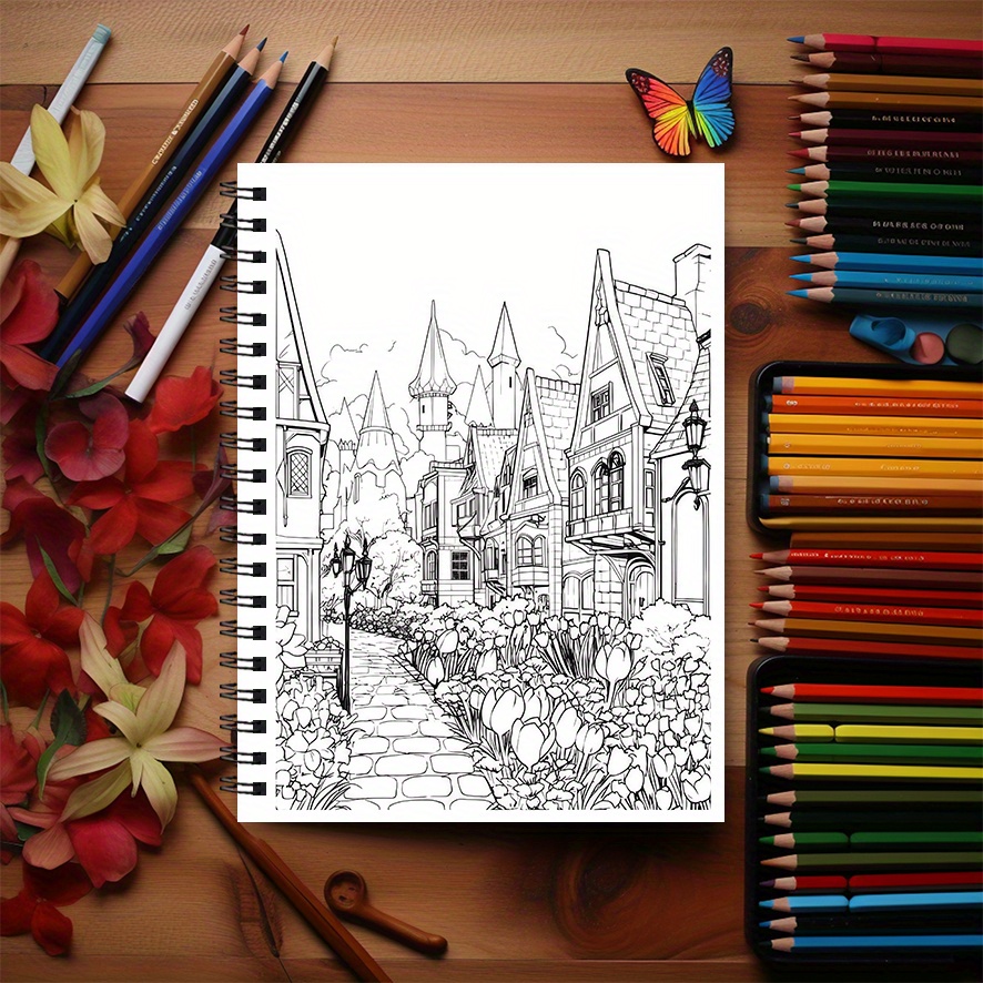レトロシティ塗り絵ブック - 8.3×11.2インチ、22ペ - Vintage Fashion Coloring Book のレビューと価格