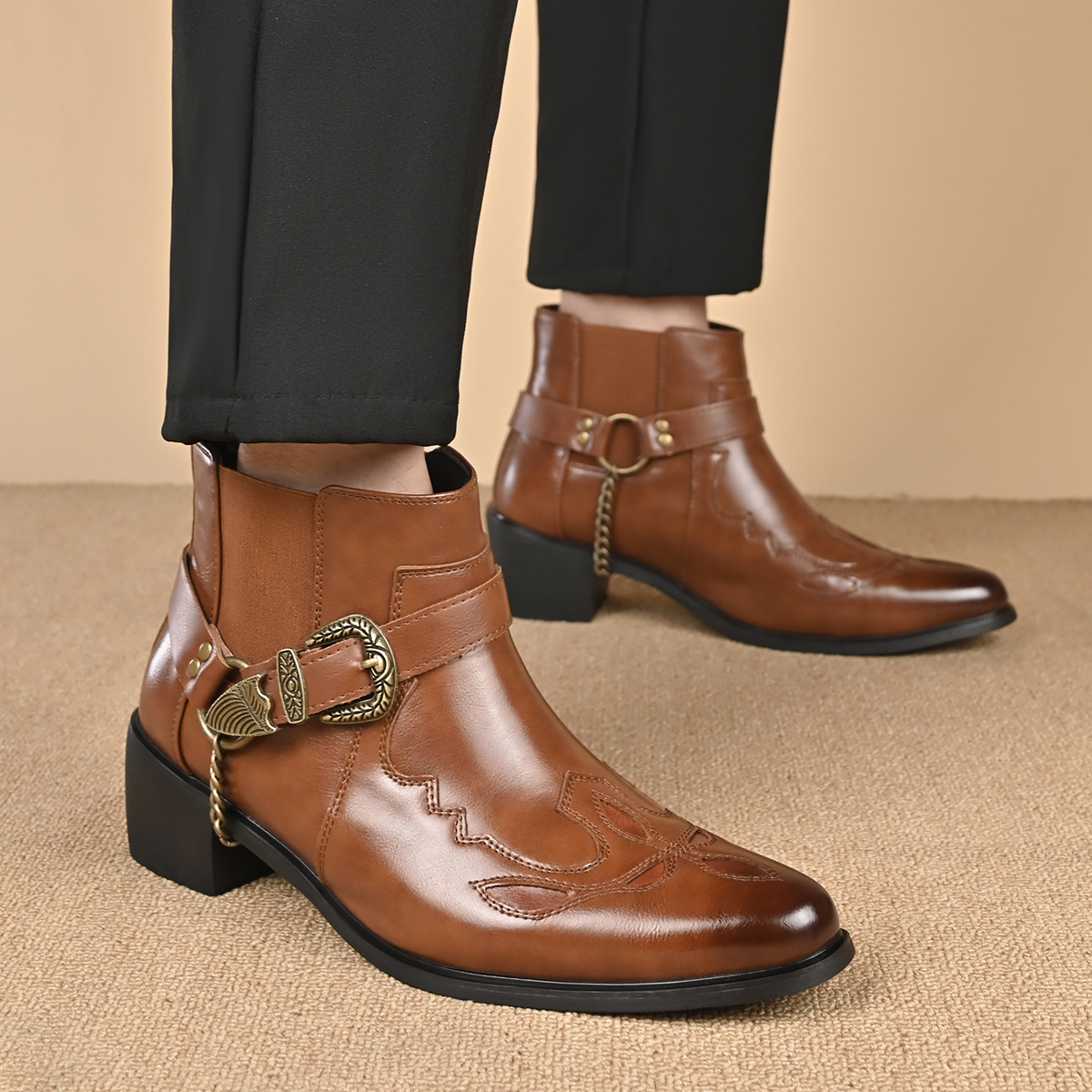 2026年メンズヴィンテージカウボーイブーツ、レザーハイカッ - Vintage Fashion For Men のレビューと価格