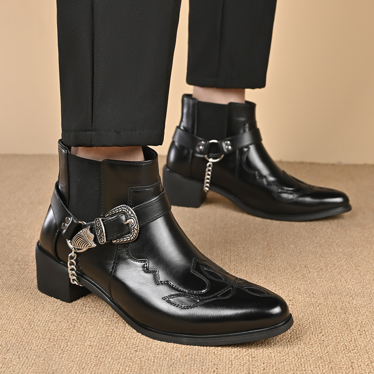 2026年メンズヴィンテージカウボーイブーツ、レザーハイカッ - Vintage Fashion For Men のレビューと価格