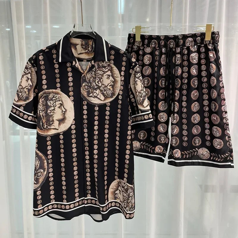 ロイヤルラグジュアリーメンズシャツセット ヴィンテージ柄キャ - Vintage Fashion For Men のレビューと価格